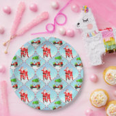 Santa und Mrs. Claus Golfing Ogee Pattern Pappteller (Party)