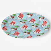 Santa und Mrs. Claus Golfing Ogee Pattern Pappteller (Schrägansicht)