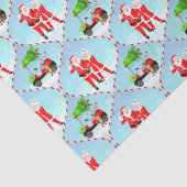 Santa und Mrs. Claus Golfing Ogee Pattern Seidenpapier (Detail)
