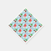 Santa und Mrs. Claus Golfing Ogee Pattern Serviette (Ecke)