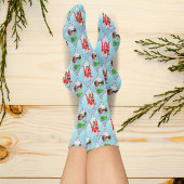 Santa und Mrs. Claus Golfing Ogee Pattern Socken