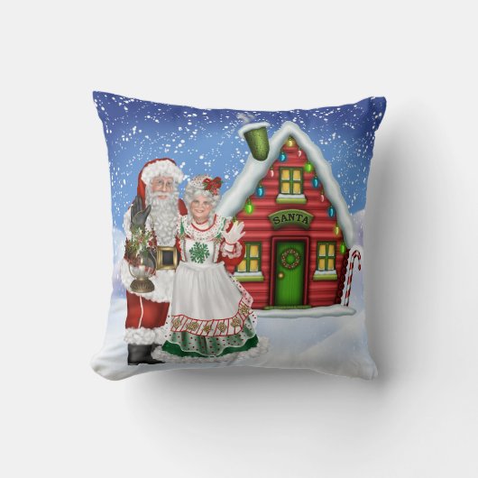 Santa und Mrs. Claus Pillow Kissen (Vorderseite)