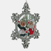 Santa und Mrs Claus Schneeflocken Zinn-Ornament (Links)