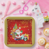 Santa und Penquin Lieferung präsentiert Party Tell Pappteller (Party)
