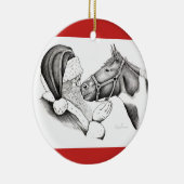 Santa und Pinto Pferd Keramik Ornament (Rechts)