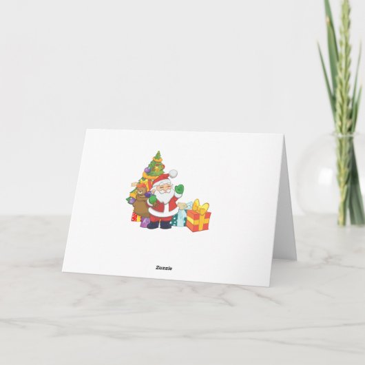 Santa und Presents Feiertagskarte (Rückseite)