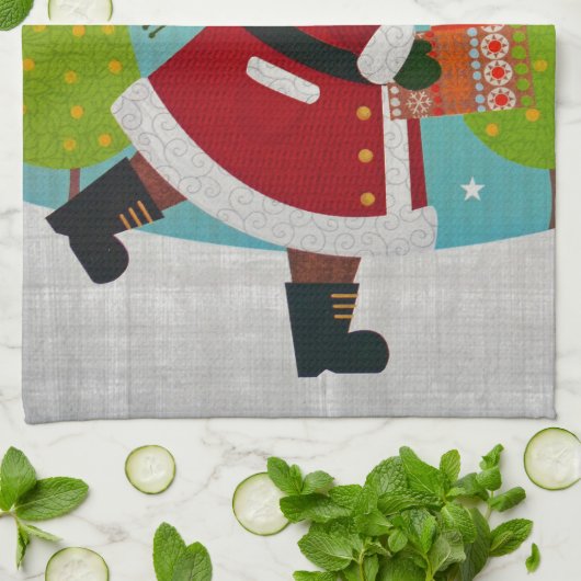 Santa und Presents Geschirrtuch (Gefaltet)