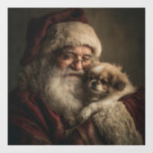 Santa und Puppy Fensteraufkleber (Blatt)