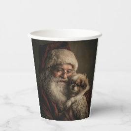Santa und Puppy Pappbecher