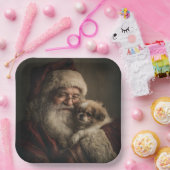 Santa und Puppy Pappteller (Party)