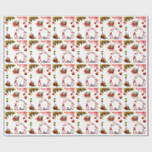 Santa und Red Sleigh Glossy Geschenkpapier (Flach)
