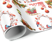 Santa und Red Sleigh Glossy Geschenkpapier (Rolleneckpunkt)