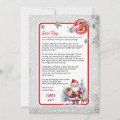 Santa und Reindeer Brief von Santa an Child Einladung (Vorderseite)
