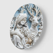 Santa und Reindeer Charm Große Wanduhr (Winkel)