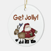Santa und Reindeer erhalten Jolly Ornament (Links)