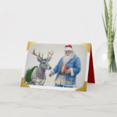 Santa und Reindeer Feiertagskarte (Vorderseite)