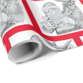 Santa und Reindeer Geschenkpapier (Rolleneckpunkt)