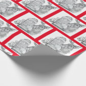 Santa und Reindeer Geschenkpapier (Ecke)