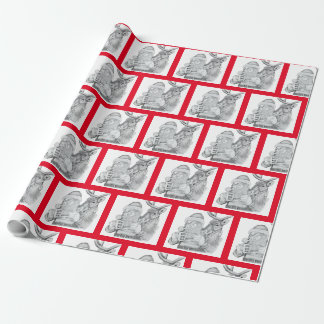 Santa und Reindeer Geschenkpapier