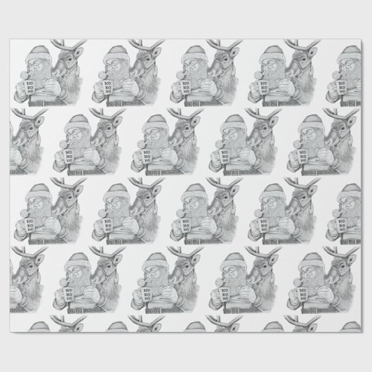 Santa und Reindeer Geschenkpapier (Flach)