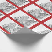 Santa und Reindeer Geschenkpapier (Ecke)