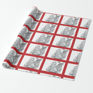 Santa und Reindeer Geschenkpapier