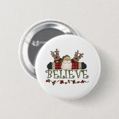 Santa und Reindeer glauben Button (Vorne & Hinten)