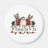 Santa und Reindeer glauben Magnet (Vorne)