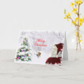 Santa und Reindeer Karte (Gelbe Blume)