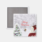 Santa und Reindeer Magnet (Vorderseite/Rückseite)