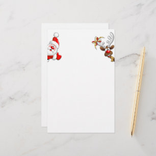 Santa und Reindeer Merry Christmassy Happy Cartoon Briefpapier