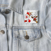 Santa und Reindeer Merry Christmassy Happy Cartoon Button (Beispiel)