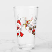 Santa und Reindeer Merry Christmassy Happy Cartoon Glas (Rückseite)