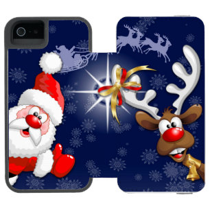 Santa und Reindeer Merry Christmassy Happy Cartoon Incipio Watson™ iPhone 5 Geldbörsen Hülle