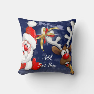 Santa und Reindeer Merry Christmassy Happy Cartoon Kissen