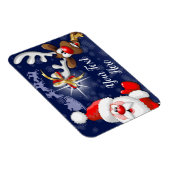 Santa und Reindeer Merry Christmassy Happy Cartoon Magnet (Rechte Seite)