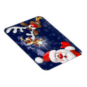 Santa und Reindeer Merry Christmassy Happy Cartoon Magnet (Rechte Seite)
