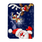 Santa und Reindeer Merry Christmassy Happy Cartoon Magnet (Vertikal)