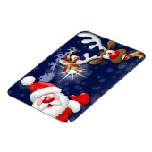 Santa und Reindeer Merry Christmassy Happy Cartoon Magnet (Linke Seite)