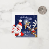 Santa und Reindeer Merry Christmassy Happy Cartoon Mitteilungskarte (Vorderseite/Rückseite Beispiel)