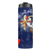 Santa und Reindeer Merry Christmassy Happy Cartoon Thermosbecher (Vorderseite)