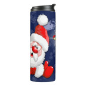 Santa und Reindeer Merry Christmassy Happy Cartoon Thermosbecher (Nach links gedreht)