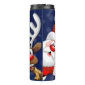 Santa und Reindeer Merry Christmassy Happy Cartoon Thermosbecher (Rückseite)