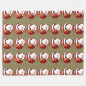 Santa und Reindeer Muster Fleecedecke (Vorderseite (Horizontal))