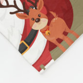 Santa und Reindeer Muster Fleecedecke (Ecke)