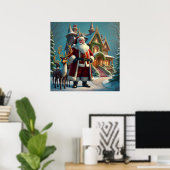 Santa und Reindeer Poster (Heimbüro)