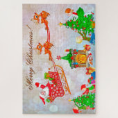 Santa und Reindeer Puzzle (Vertikal)