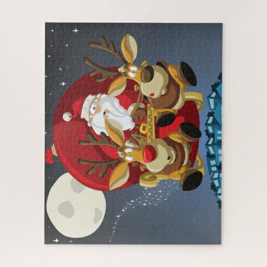 Santa und Reindeer Puzzle (Vertikal)