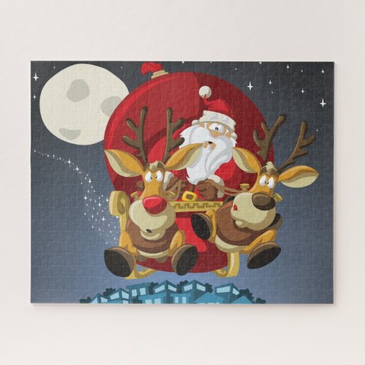 Santa und Reindeer Puzzle (Horizontal)