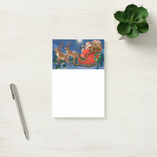 Santa und Reindeer Sleigh Post-it Notes Post-it Klebezettel (Büro)